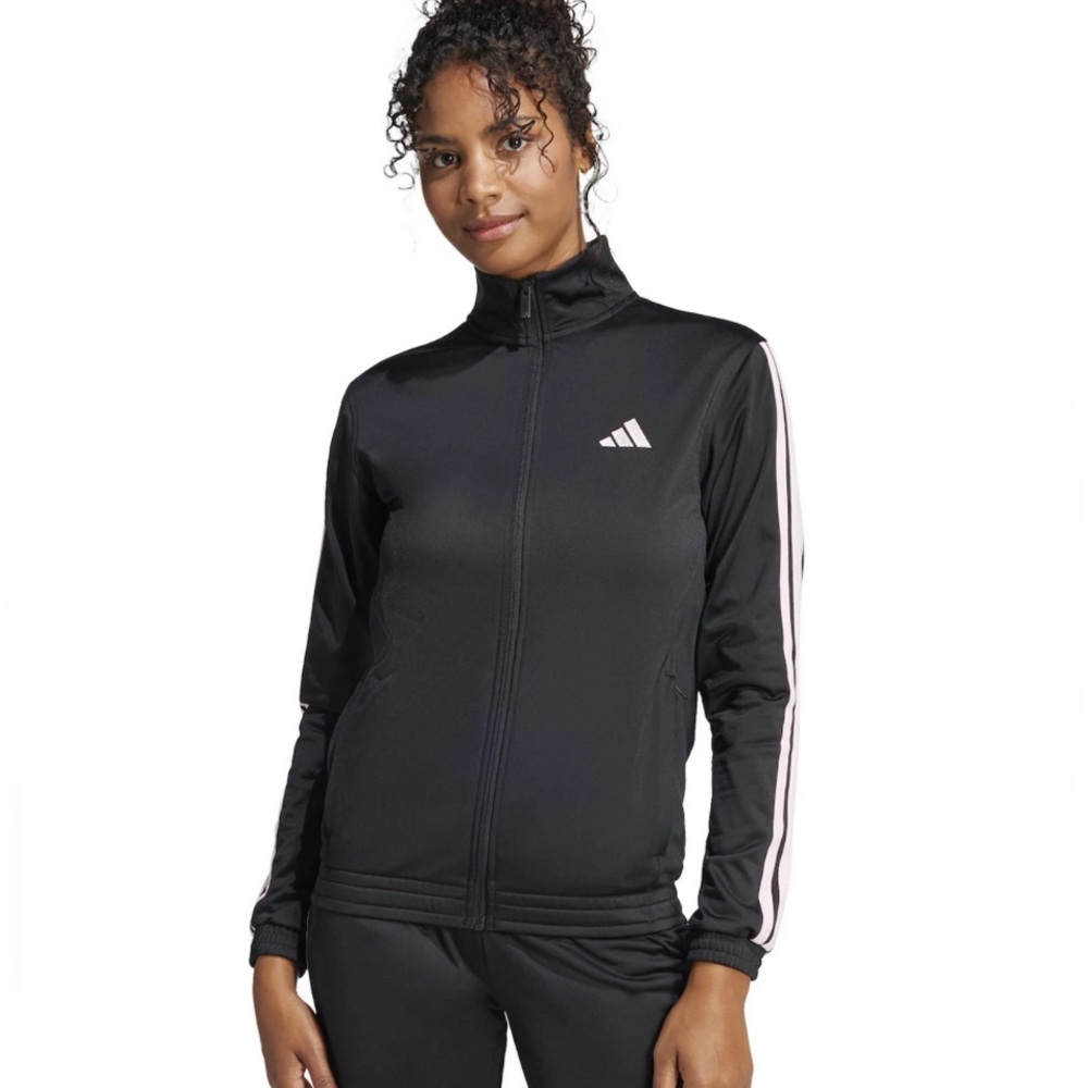 Adidas Tricot 3 stripe zip up track jacket large new